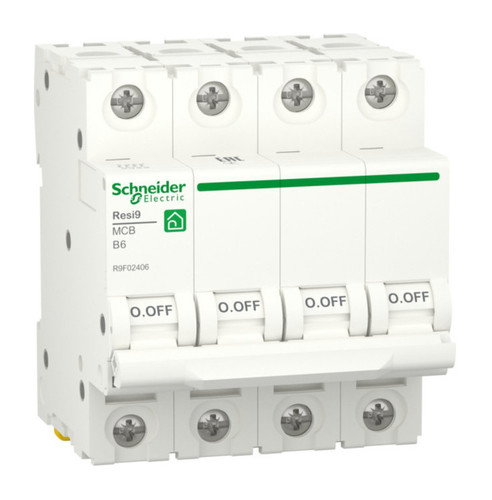 Автоматический выключатель Schneider Electric Resi9 4P 6А (B) 6кА, R9F02406