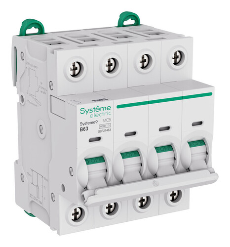 Автоматический выключатель Systeme9, 4полюса, 63А, B, 6кA