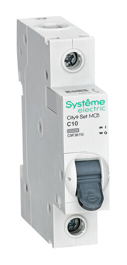 Автоматический выключатель Systeme Electric City9 Set 1P 10А (C) 6кА, C9F36110