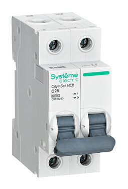 Автоматический выключатель Systeme Electric City9 Set 2P 25А (C) 6кА, C9F36225